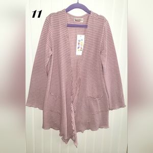 NWT sz 11 Dot Dot Smile pink/wht sweater